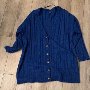 Torrid Blue Button-Up Cardigan